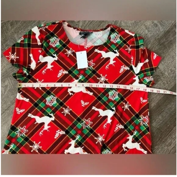 NWT! Allison Britney Women’s Red & Green Short Sleeve Christmas Dress-Size Med - Picture 8 of 11